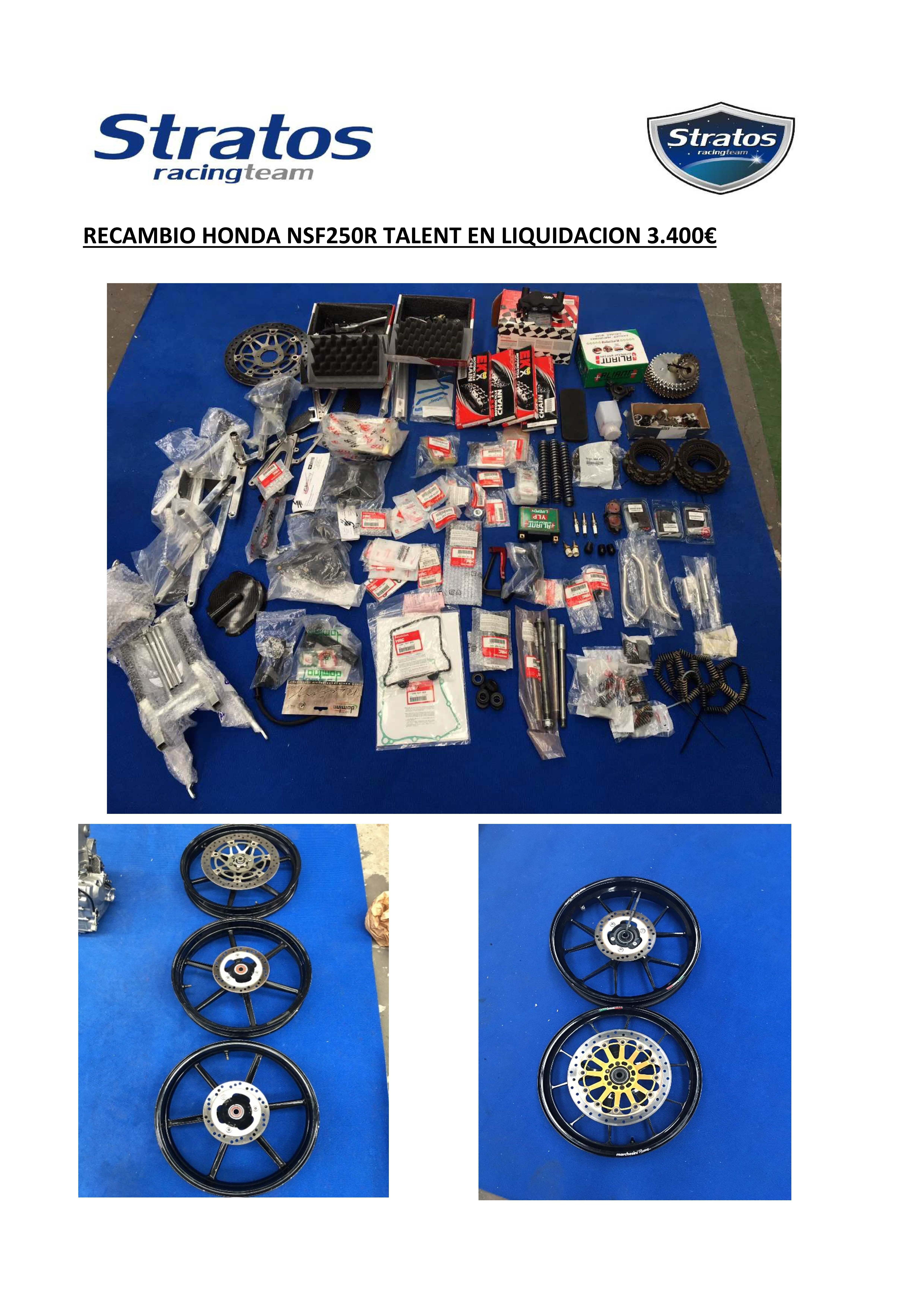Stratos parts sale Honda NSF 250